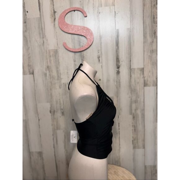 Windsor Black Cut Out Halter Top Size Small | Y2K Clubwear Going Out Top - Picture 4 of 7